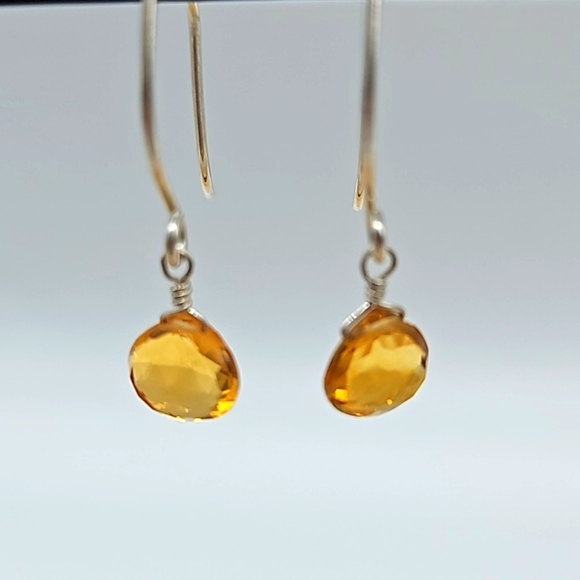 💎Golden citrine earrings on sterling post dangling earring NWOT - Picture 4 of 5